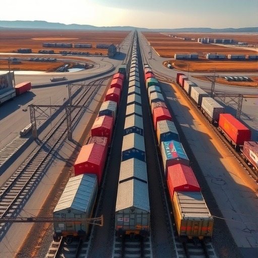 今年前7月霍尔果斯口岸进出境中欧班列1800余列