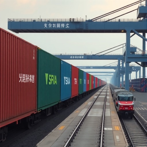 首趟京津冀由同江口岸出境的中欧班列12月28日驶离石家庄国际陆港