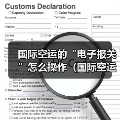 国际空运的“电子报关”怎么操作（国际空运干货知识分享）（图2）