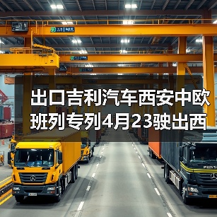 出口吉利汽车西安中欧班列专列4月23驶出西安国际港站(图1) 出口吉利汽车西安中欧班列专列4月23驶出西安国际港站(图1)